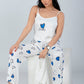 Blue 3 Pieces Heart Print Pajama Set