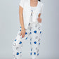 Blue 3 Pieces Heart Print Pajama Set