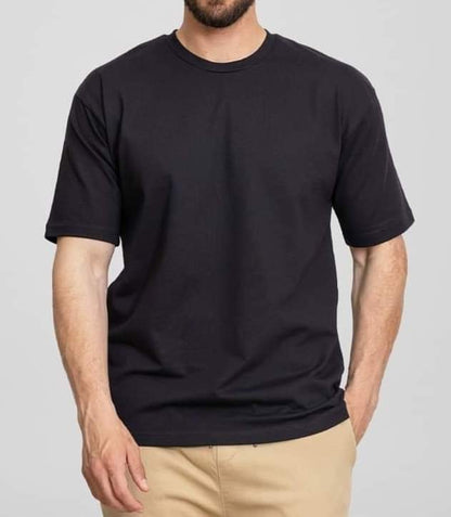 Black Basic Plain Cotton T-Shirt