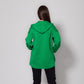 Green Press Buttons Capitone Hooded Jacket