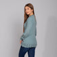 Mint Blue Puff Sleeves Knitted Pullover