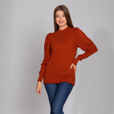 Havana Puff Sleeves Knitted Pullover