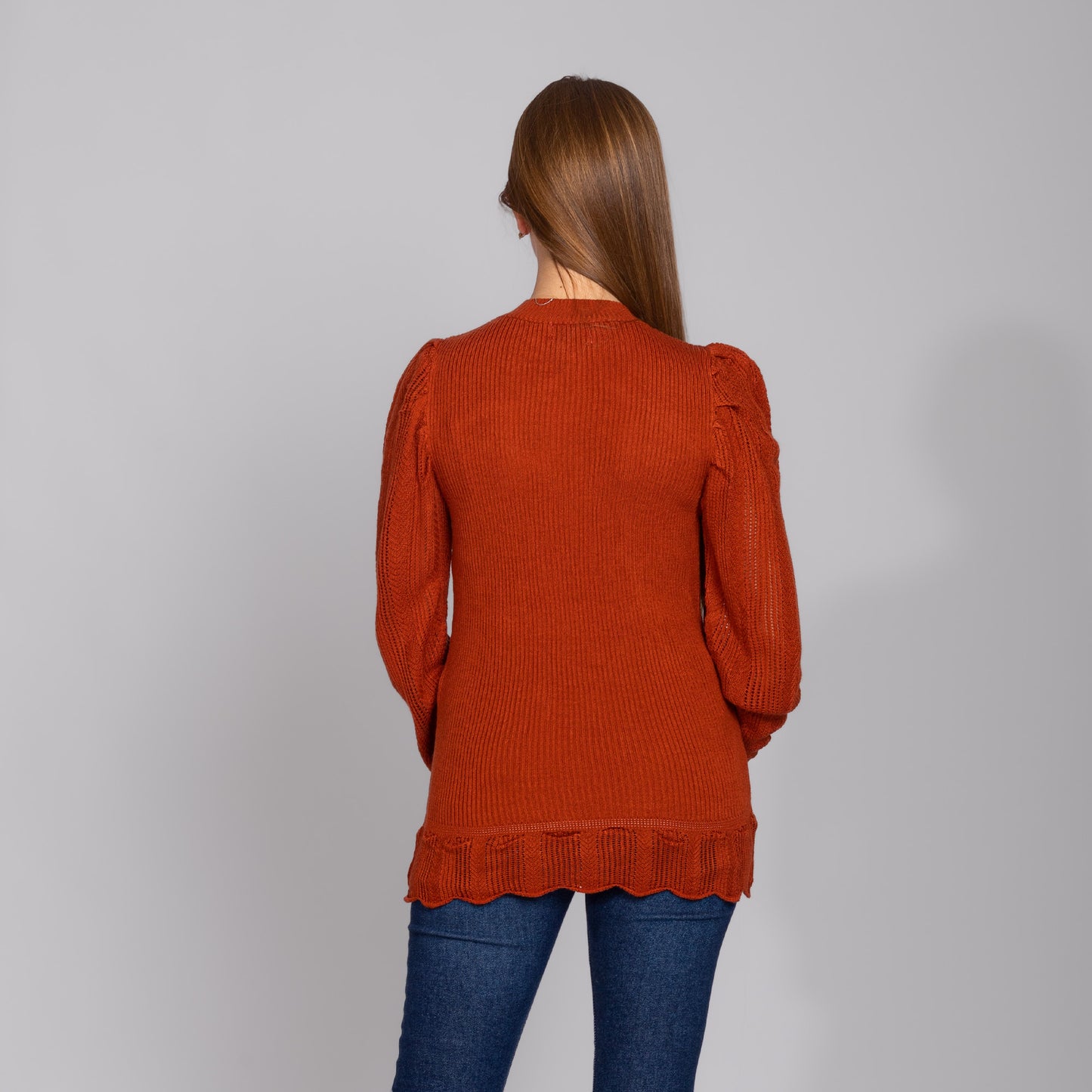 Havana Puff Sleeves Knitted Pullover