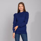 Navy Puff Sleeves Knitted Pullover