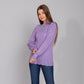 Light Purple Puff Sleeves Knitted Pullover