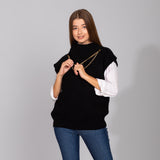 Black Neck Chain Knitted Vest