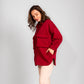 Burgundy Flap Pockets Capitone Oversized Jacket