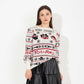 White Knitted Merry Christmas Print Pullover