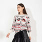 White Knitted Merry Christmas Print Pullover