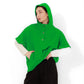 Green Capitone Hooded Poncho