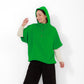 Green Capitone Hooded Poncho