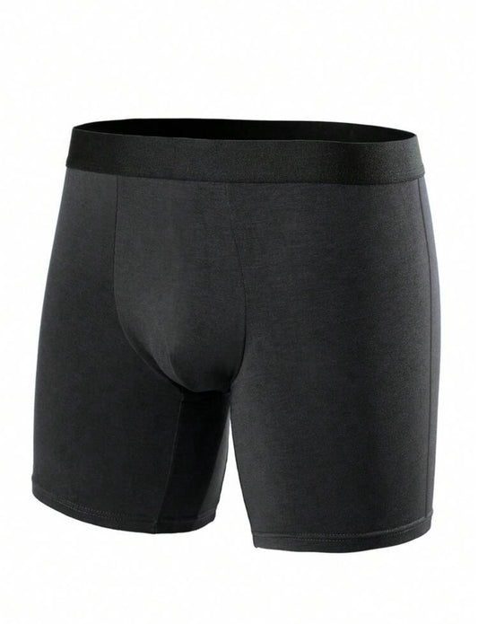 A Set of 2 Plain Cotton Boxers, Black & Blue