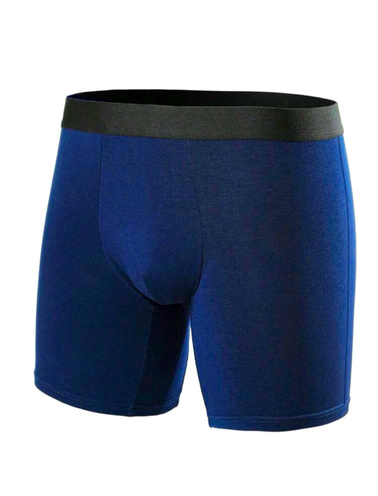 A Set of 2 Plain Cotton Boxers, Black & Blue