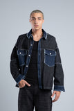 Black Cargo Denim Shirt