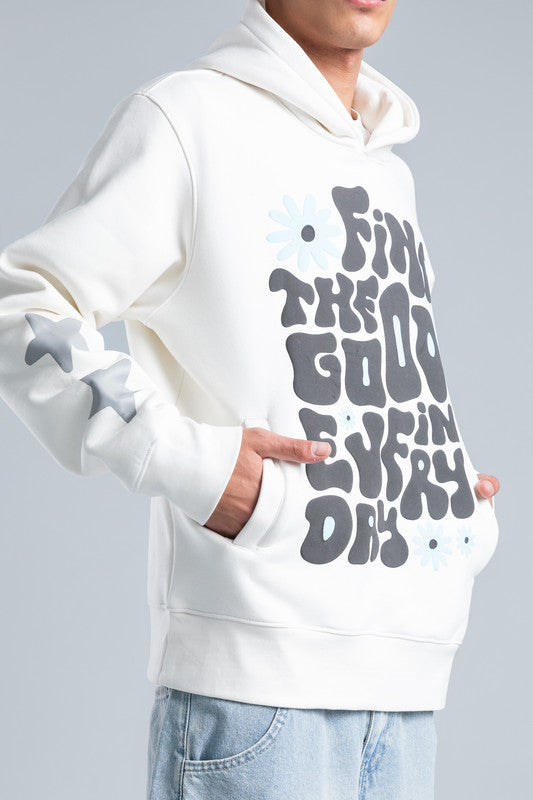 White Fully Front Printed Hoodie