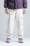 Light Beige Wide Leg Cargo Pants