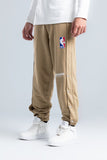 Beige Side Press Buttons Sweatpants