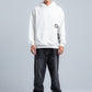 White Side Printed Cotton Hoodie