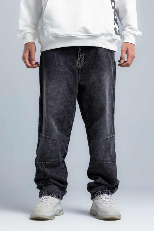 Dark Gray Stylish Straight Leg Jeans