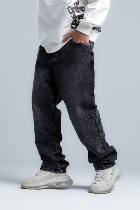 Dark Gray Stylish Straight Leg Jeans