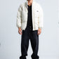 Light Beige High Neck Ribbed Puffer Jacket