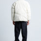 Light Beige High Neck Ribbed Puffer Jacket