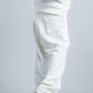 White Textured Melton Sweatpants with Drawstring