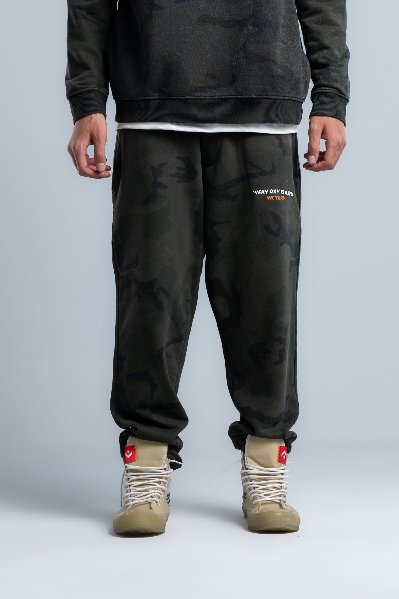 Olive Army Print Sweatpants