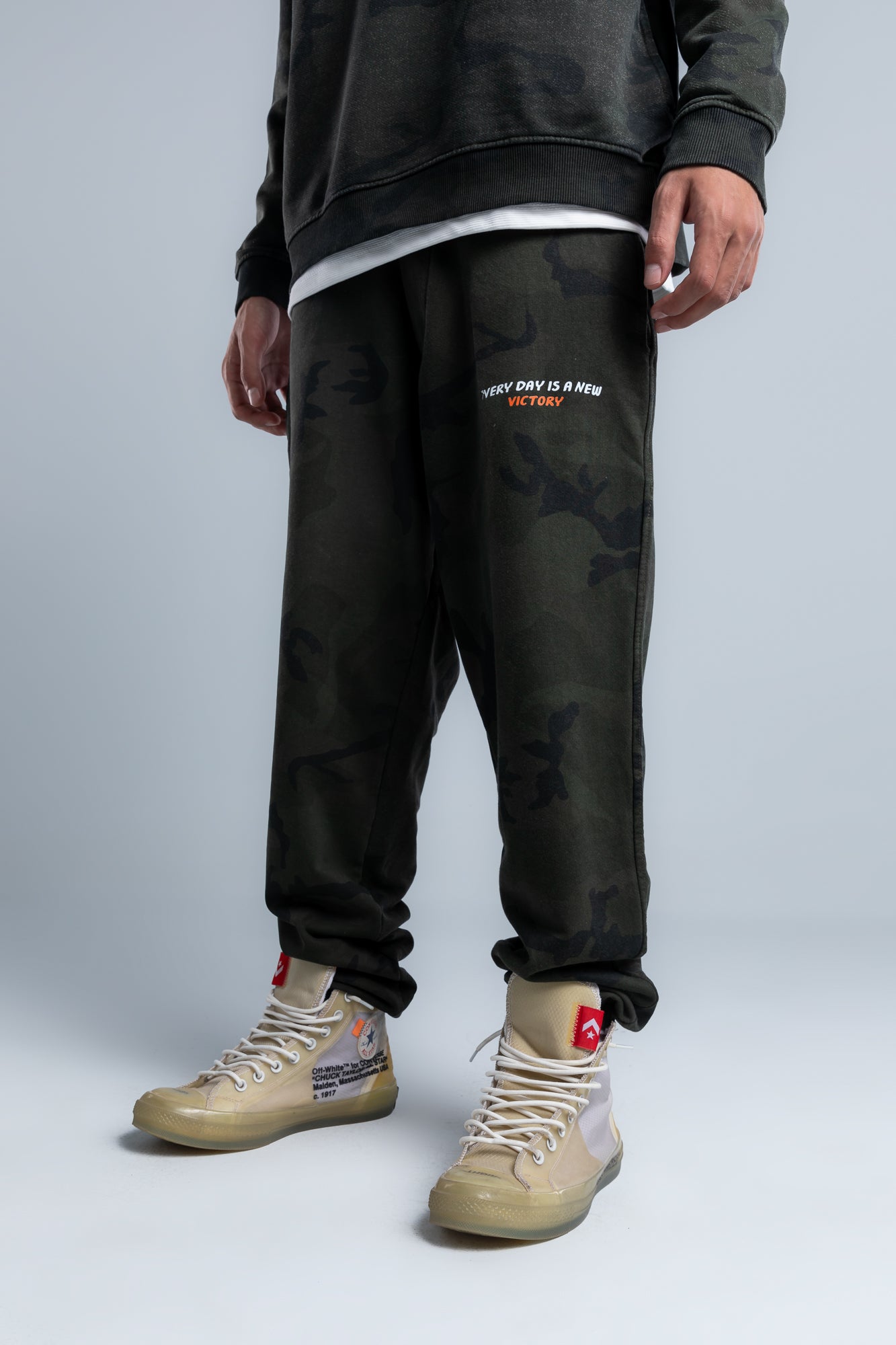 Olive Army Print Sweatpants