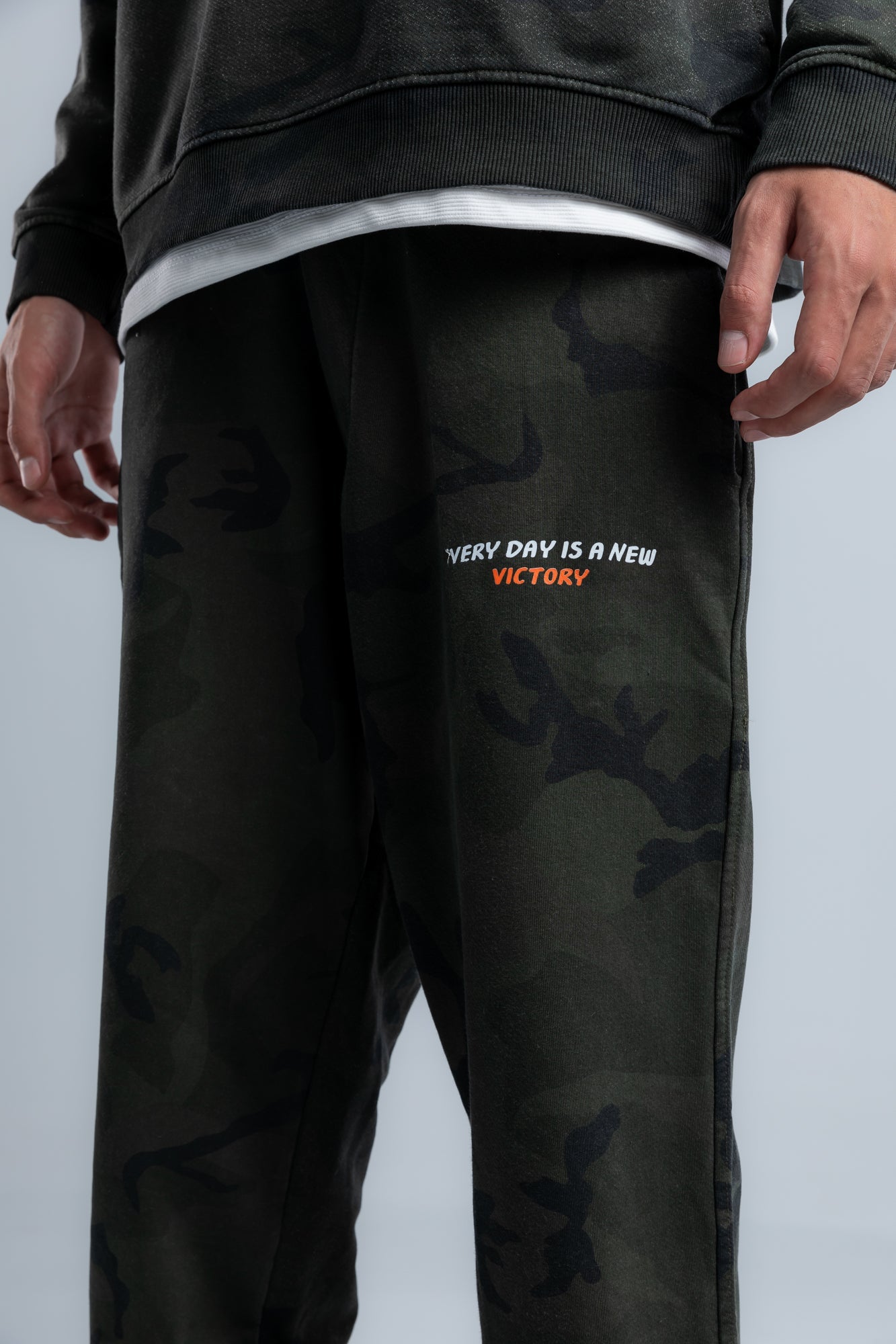 Olive Army Print Sweatpants