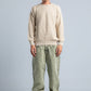 Beige Crew Neck Plain Wool Pullover