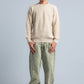 Beige Crew Neck Plain Wool Pullover