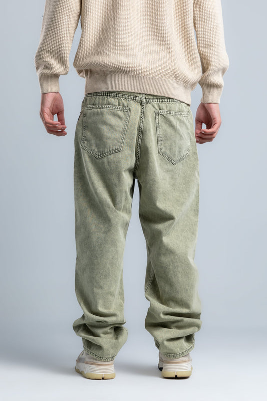 Light Olive Loose Fit Jeans