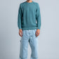 Turquoise Crew Neck Plain Wool Pullover