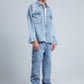 Light Blue Flap Pockets Denim Shirt