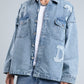 Light Blue Flap Pockets Denim Shirt