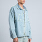 Light Blue Fringe Denim Shirt