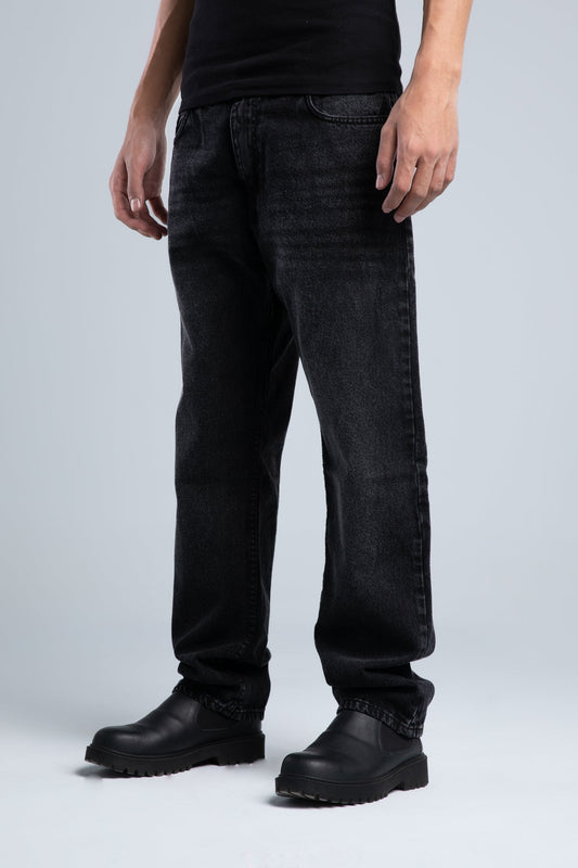 Black Comfy Straight Leg Jeans