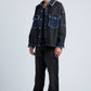 Black Cargo Denim Shirt