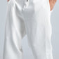 White Textured Melton Sweatpants with Drawstring