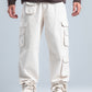 Light Beige Wide Leg Cargo Pants