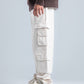 Light Beige Wide Leg Cargo Pants