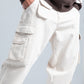 Light Beige Wide Leg Cargo Pants