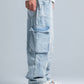 Light Blue Casual Cargo Jeans