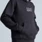 Black Simple Front Print Hoodie