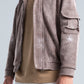 Brown Zip-up Casual Jacket