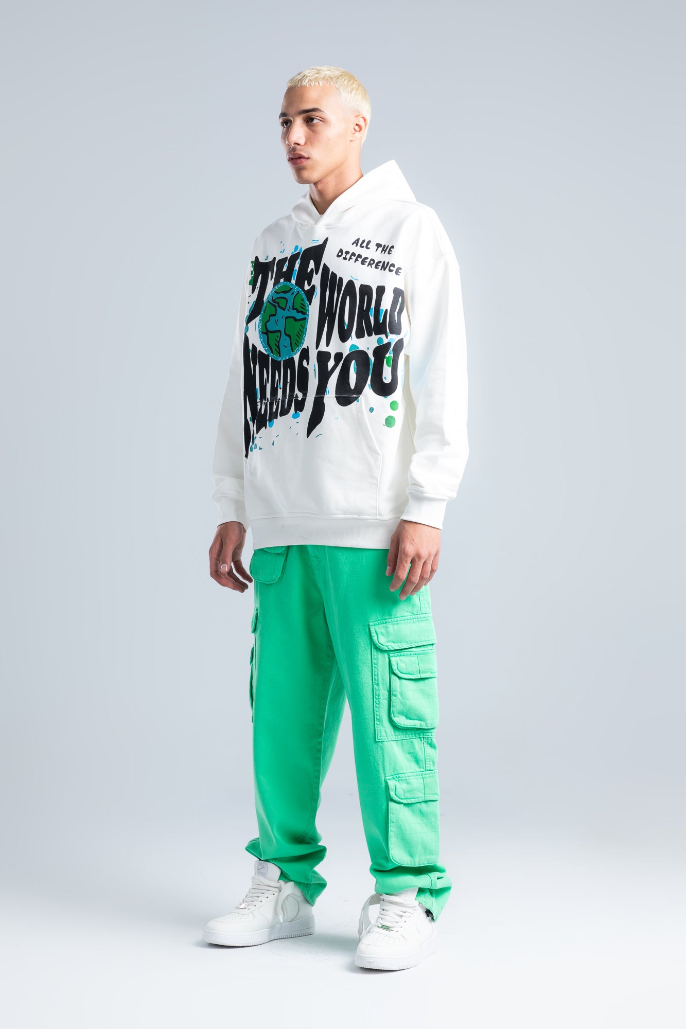 Green Wide Leg Cargo Pants