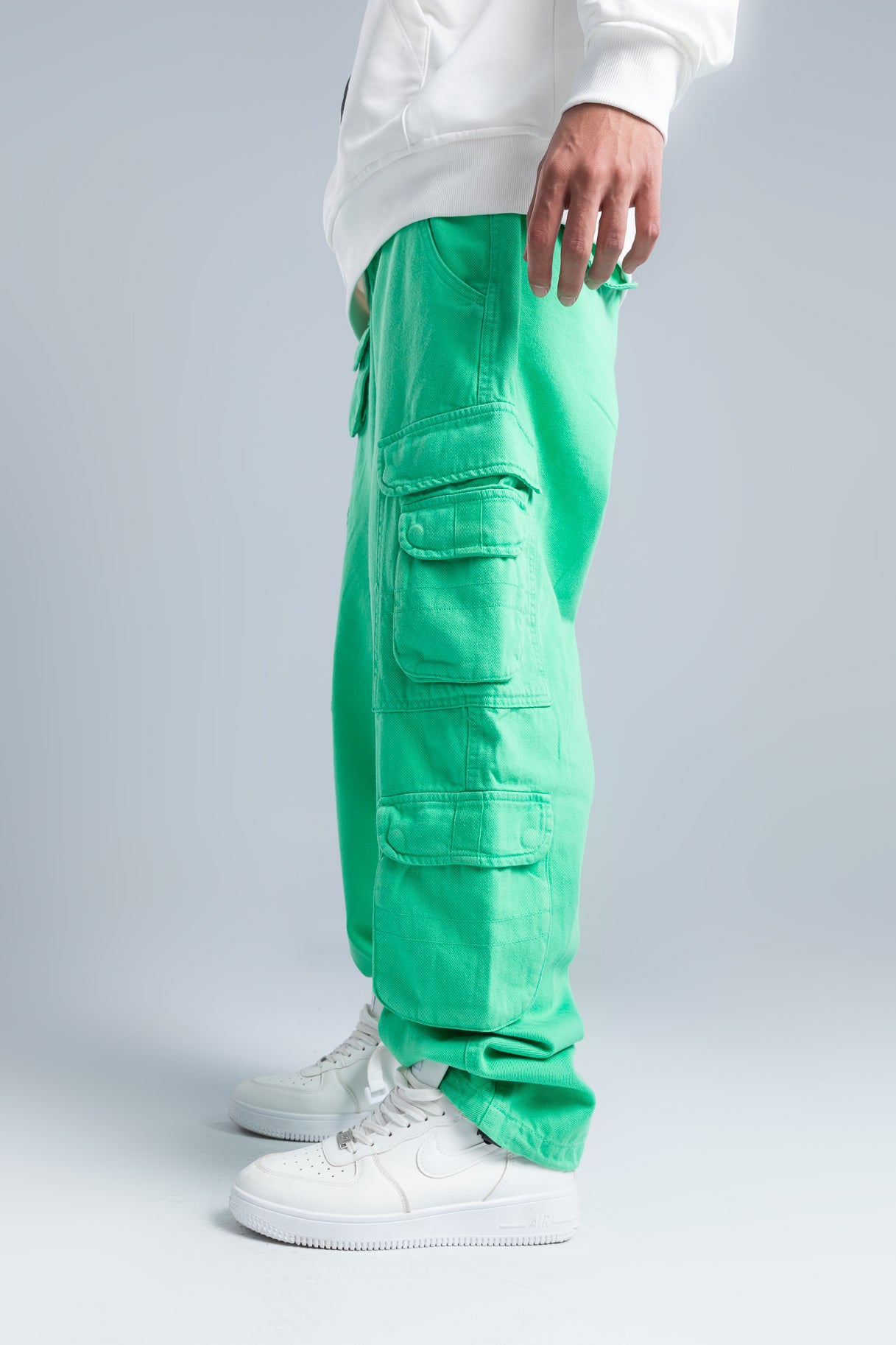 Green Wide Leg Cargo Pants