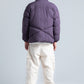 Dark Purple High Neck Ribbed Puffer Jacket