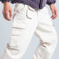 Light Beige Wide Leg Cargo Pants